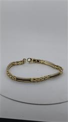 Onyx Gold-Stone Bracelet 14K Yellow Gold 13.23g